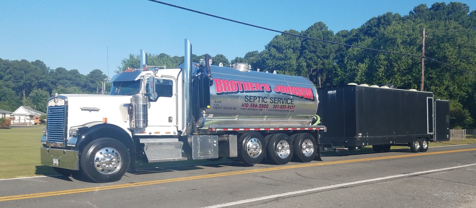 Brother's Johnson service truck on location in Calvert County, Maryland